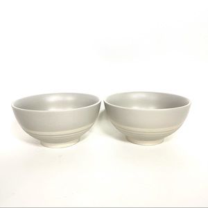 Set of 2 Canvas Home Clef Stripe Cereal Bowl Dark Grey 5.5”
